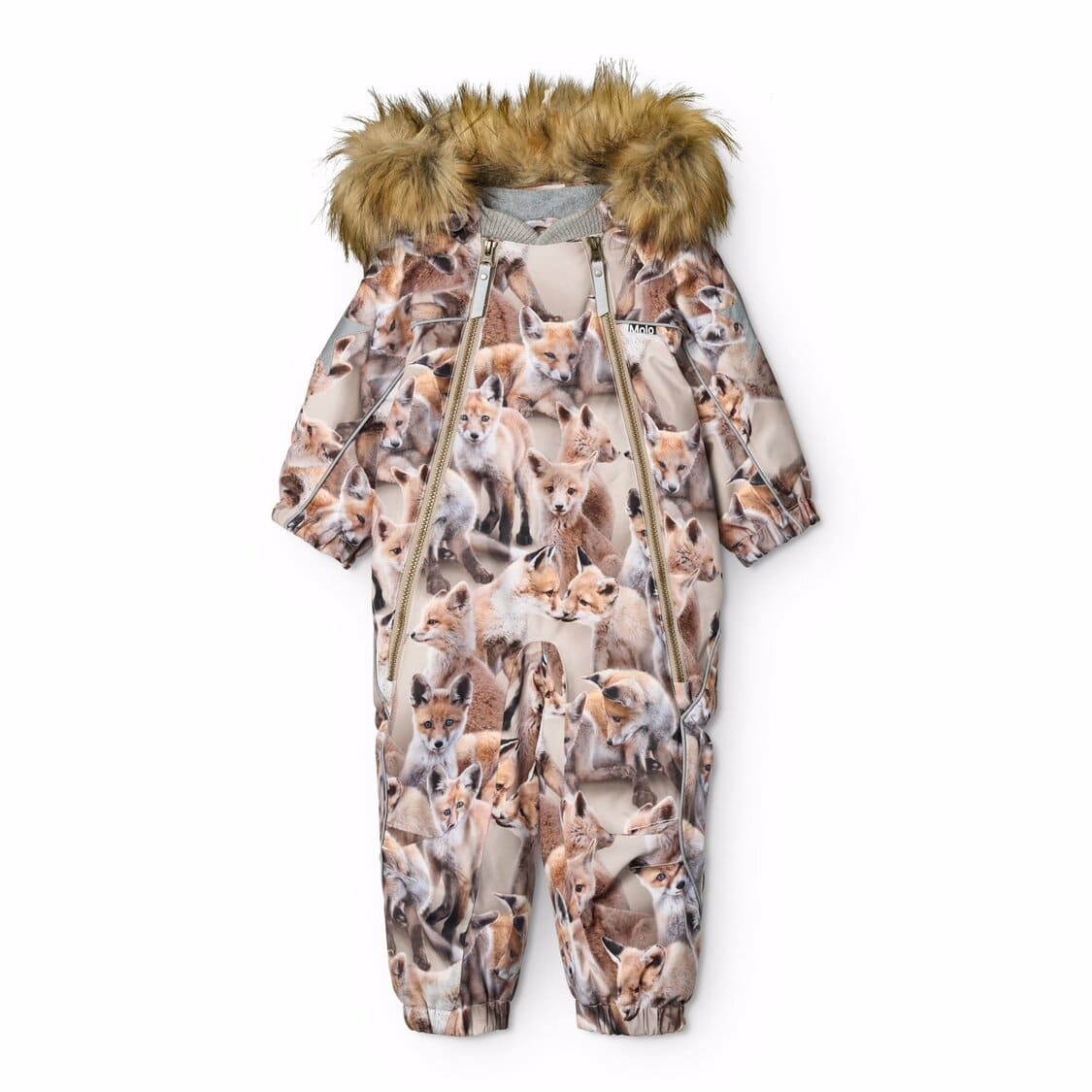 Molo Kids Pyxis Fur Snowsuit Playing Foxes