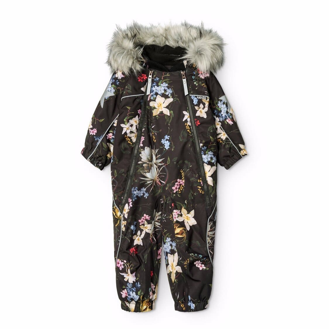 Molo Kids Pyxis Fur Paisley Flowers Snowsuit