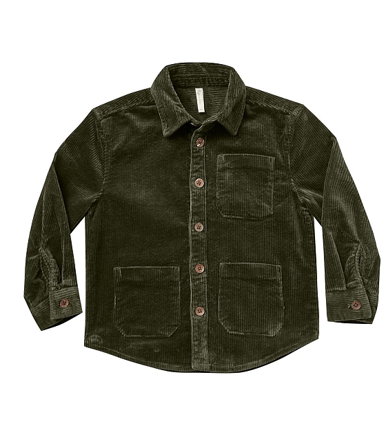 Rylee + Cru corduroy shirt forest