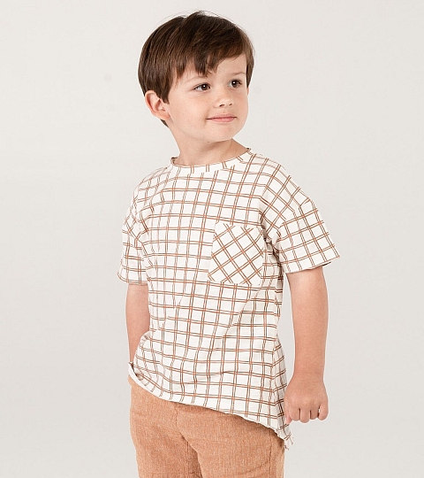 Rylee + Cru Grid Raw edge T-paita