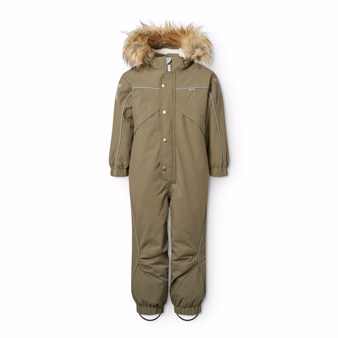 Molo Kids  Polaris Fur Bark green snowsuit