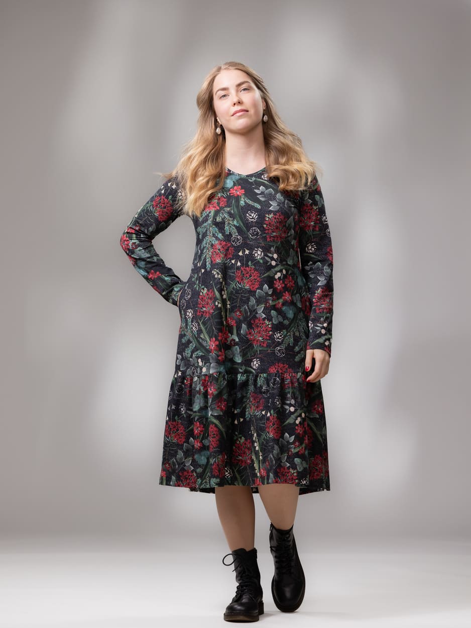 Versonpuoti Elle Mekko Metsäkylpy pun/musta